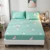 Pure Cotton Printed Fitted Sheet Only Non-Slip Protective Cover for Bedroom  (no Pillowcase)