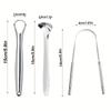 4Pcs Stainless Steel Tongue Scraper Oral Care Halitosis Cleaner Portable For Home And Clinic Use