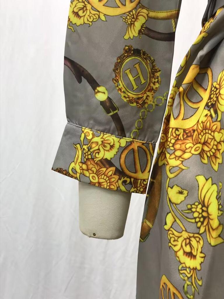 2025 Elegantes langes Robenkleid mit französischem Retro-Print für Frühling und Herbst - Neue modische muslimische Damenbekleidung