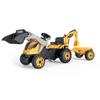 Builder Max Pedal Tractor + Trailer + Excavator + Shovel - Smoby - Yellow
