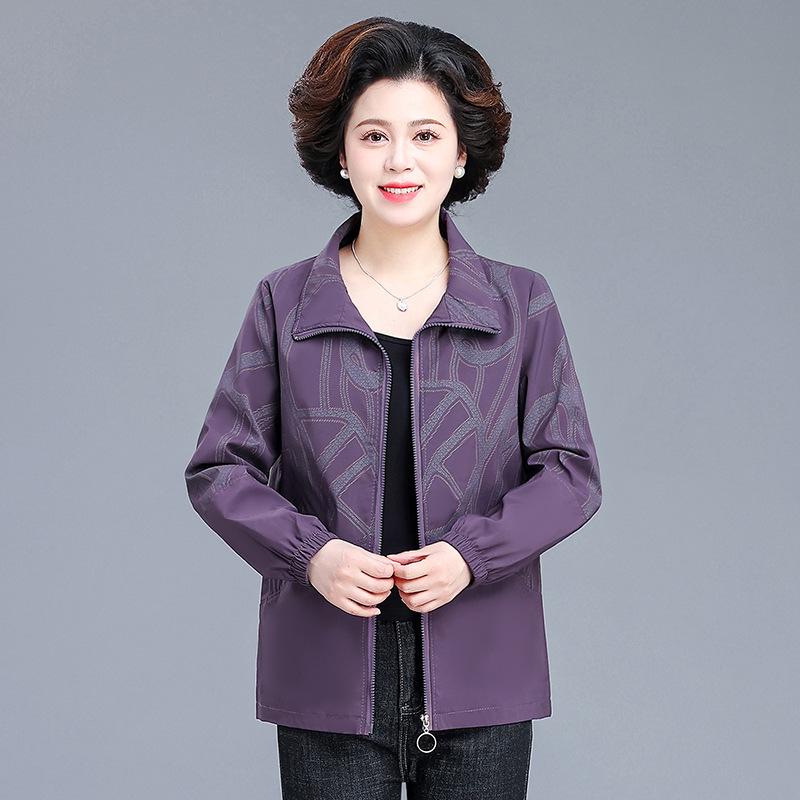 

2026 New Style Elegant Short Jacket for Middle-Aged & Elderly Women - Chinese National Trend Fashion 2XL (105-120 Jin) фіолетовий