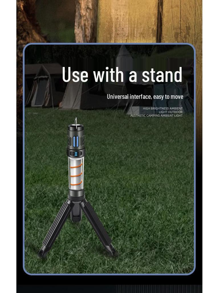 Portable Outdoor Camping Light with Tripod, Flashlight, Mosquito Repellent, and Tent Atmosphere Lighting