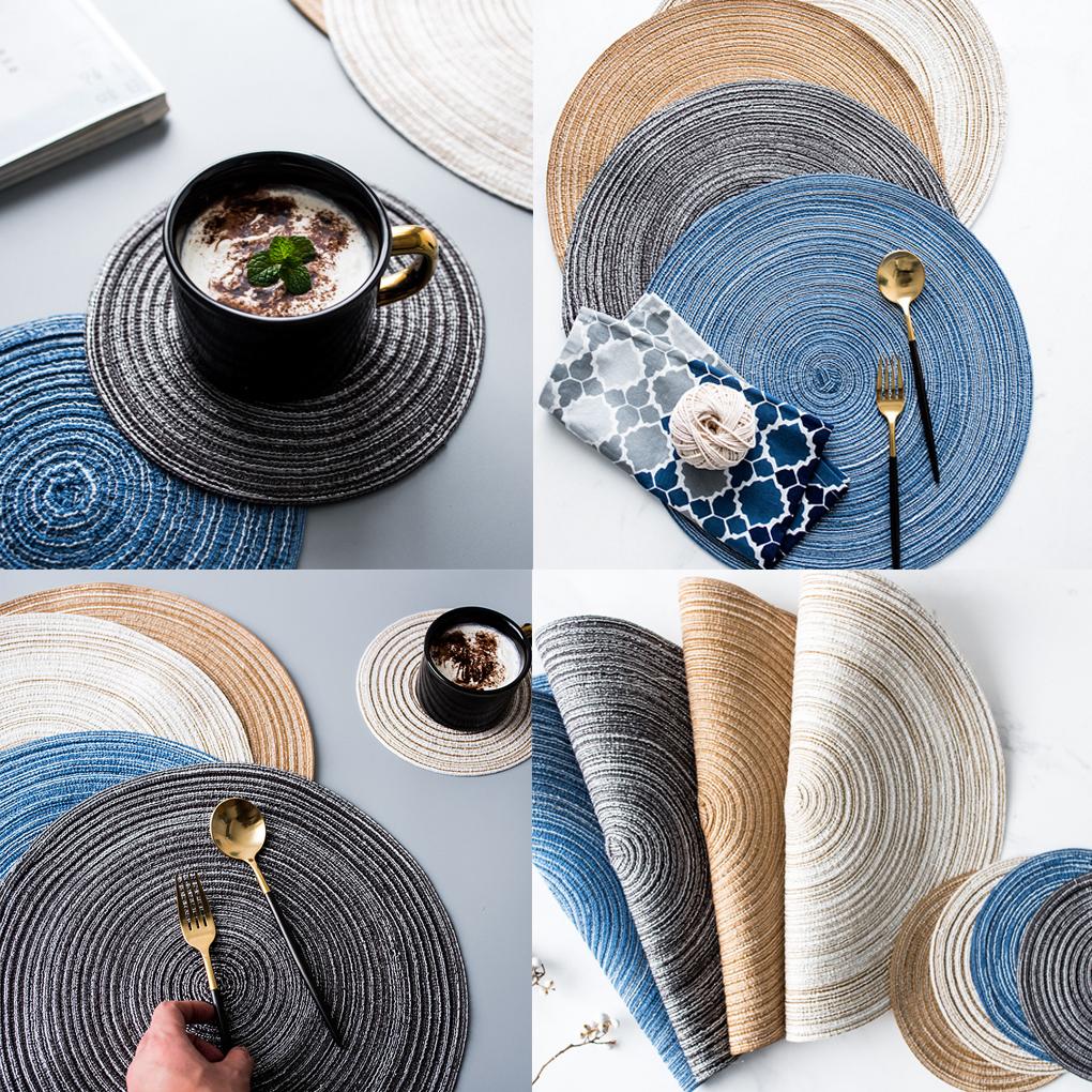 Cotton Weave Thicken Placemat Coaster Home Kitchen Heat Insulated Anti-hot Pad