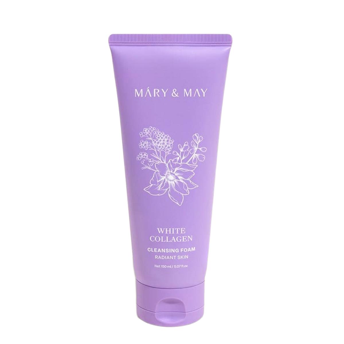 Mary&May White Collagen Cleansing Foam 150ml (Firming & Brightening Creamy Facial Cleanser)