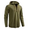 Men's Lace-Up Hooded Shirt Casual Retro Top for Men Spring Summer Adjustable Sleeve Multi-Color Male Blouse