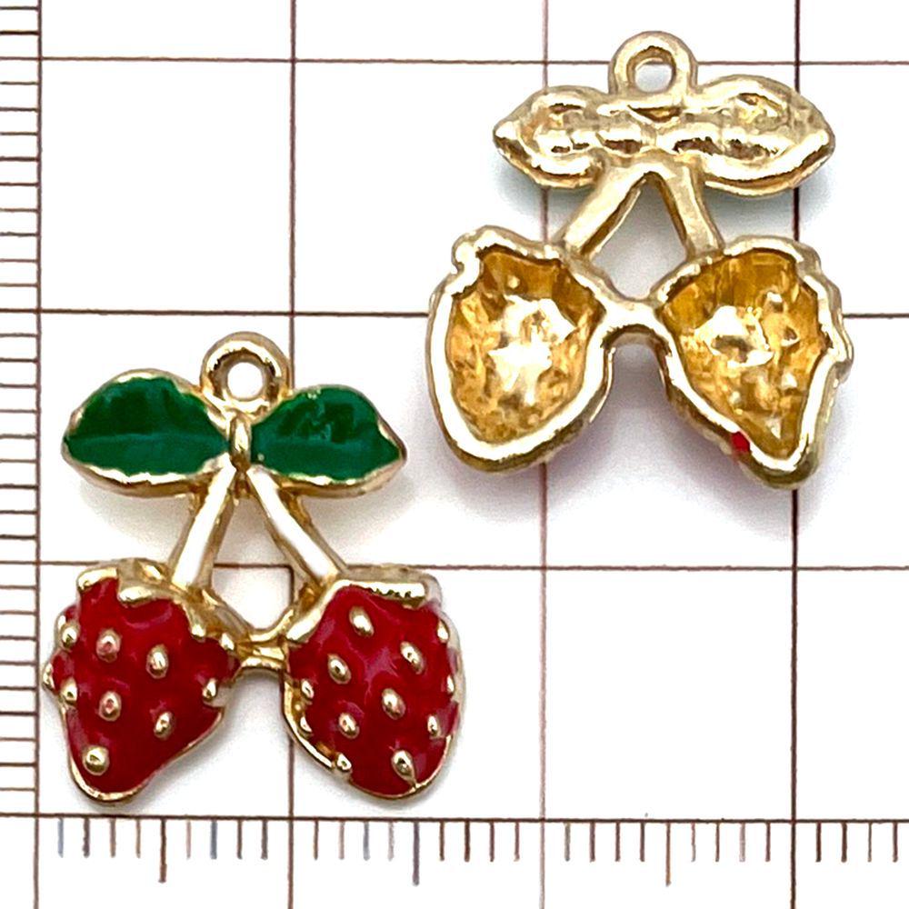 20-Piece Colorful Enamel Fruit Pendant Charms for DIY Bracelets: Strawberry, Cherry, Pineapple, and More