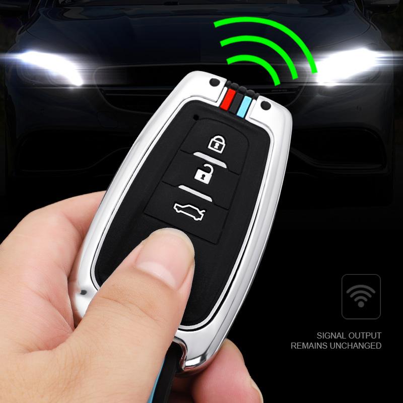 Zinc Alloy Car Remote Key Case Cover for Toyota CHR Prado 2017 2018 Prius Camry Corolla RAV4 2020 2022 2023 2024 Car Accessories