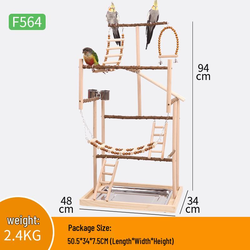 Parrot Play Stand & Training Station with Climbing Ladder, Swing, and Bird Toys