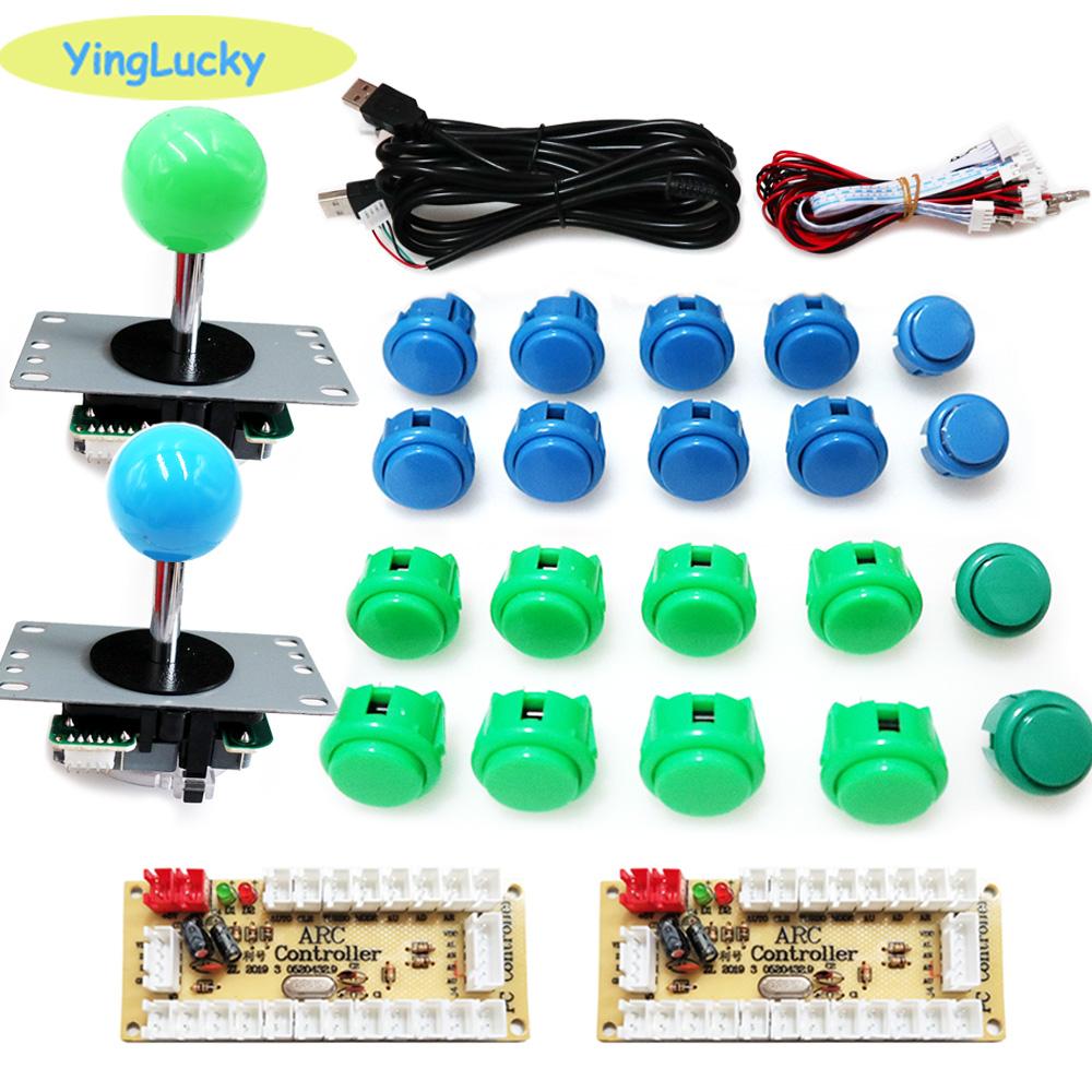 Arcade 2 Player Zero Delay Kit Mando Arcade Usb Encoder To Pc Rasberry Pi SANWA Push Button Joystick Usb Arcade Cabinet