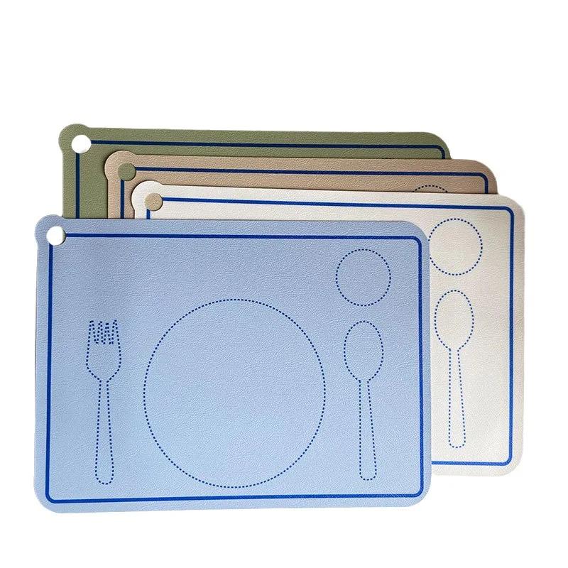 Kids Cartoon Printed Cute PVC Leather Placemats Waterproof Heat-Resistant Cartoon Table Mats Children's Lunch School Desks