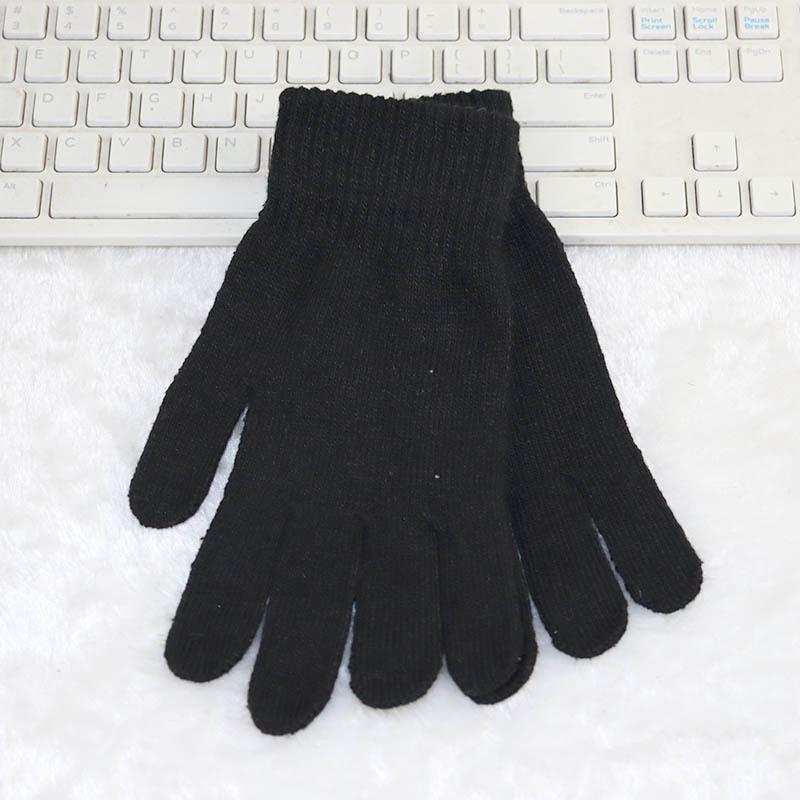 

Унісекс вовняні рукавички на флісовій підкладці: Теплий, Еластичний, В язаний для Осінньо-Зимового Велоспорту One Size чорний