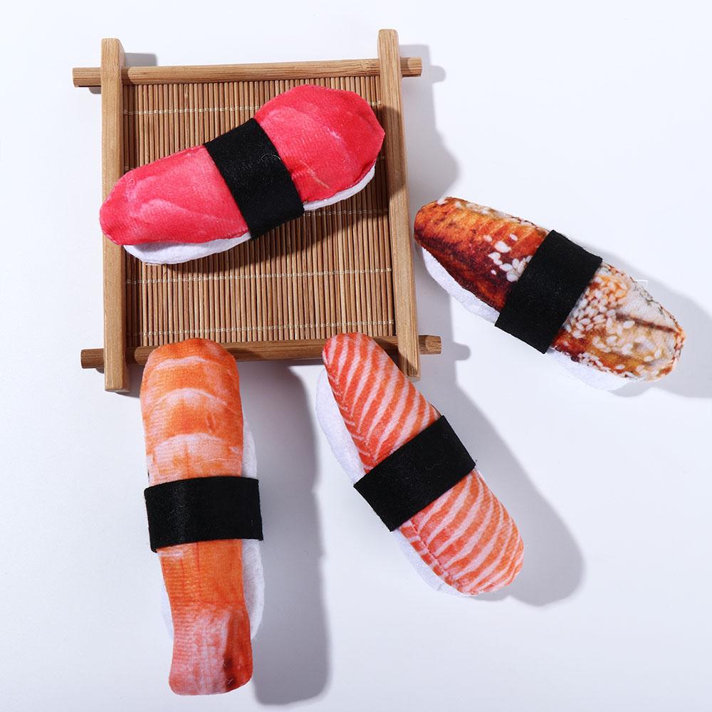 Sushi Shape Catnip Toy Bite Resistant Cat Chew Toy Kitten Interactive Toy  For Pet Teeth Grinding