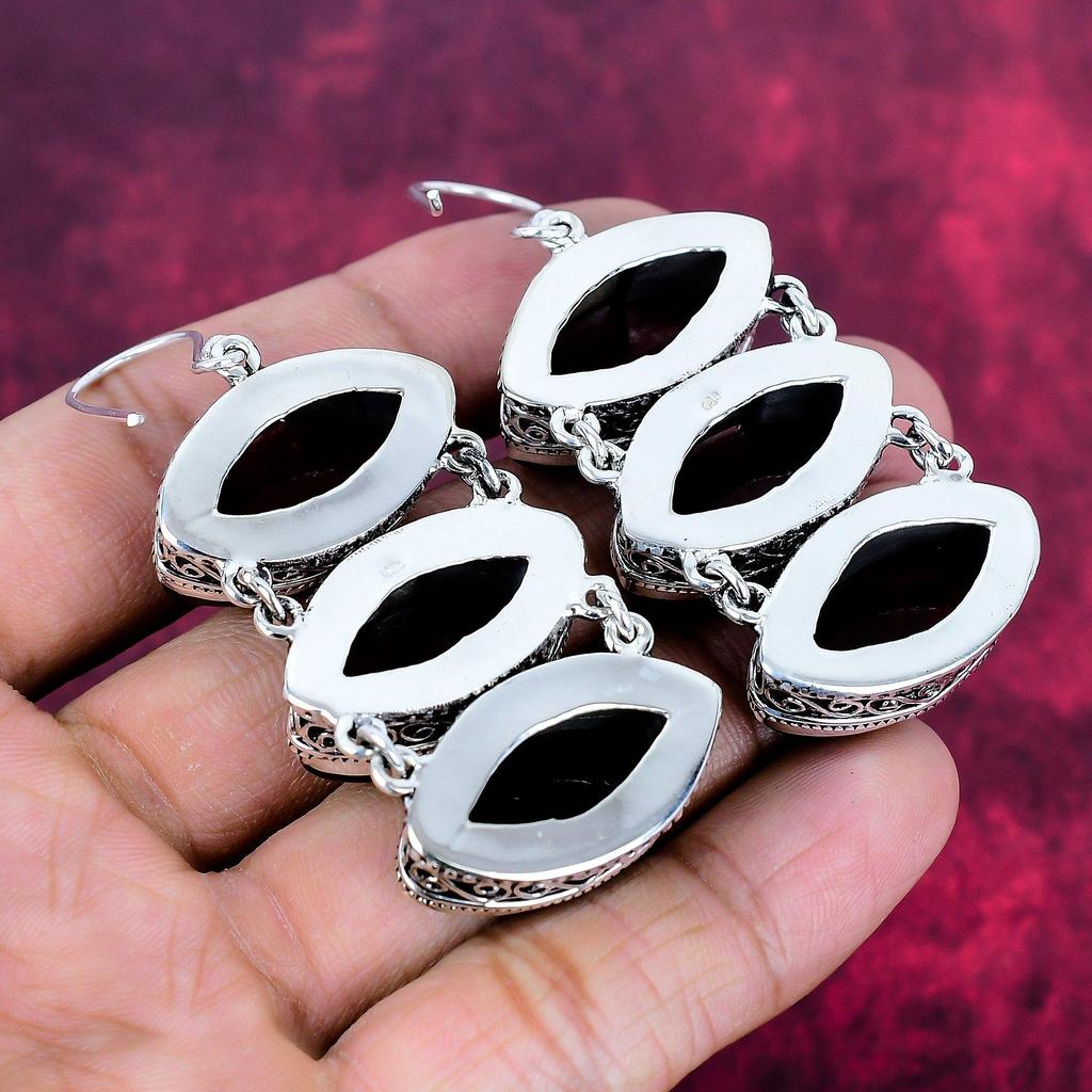 Red Flash Labradorite 925 Solid Sterling Silver Earrings, Handmade Gemstone Earrings Jewelry, Gifts For Wife Brand New Earrings