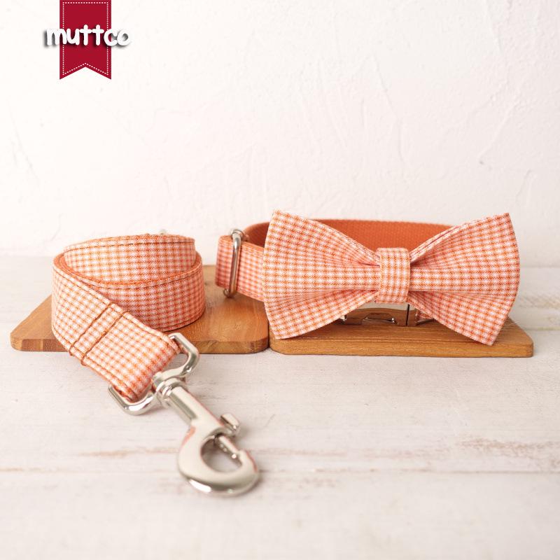 Plaid Pet Collar & Leash Set UDC-105 for Large, Medium, Small Dogs Medium
