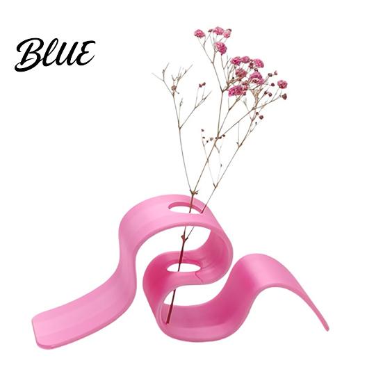 Living Room Plant Shelf 3D Printed Dried Flower Stand Curved Ribbon Vase Decorative Holder Bedroom Container Artificial Display Rack for
