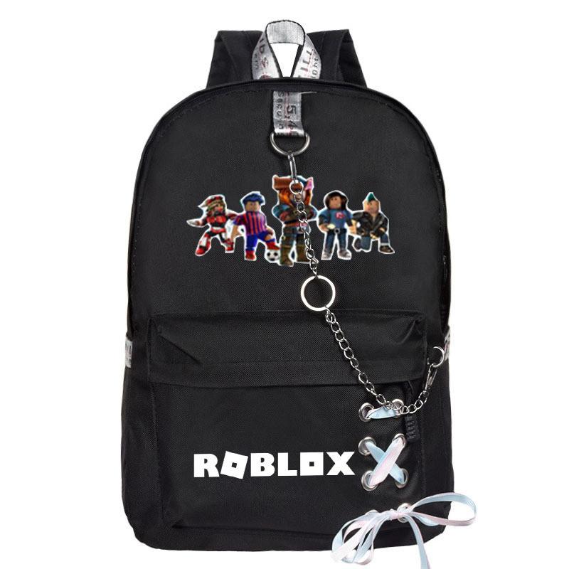 Mochila Roblox em Tecido Oxford Estampado Com Design Único de Corrente Para Estudantes
