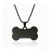 Personalized Stainless Steel Bone Pendant Necklace with Beaded Chain