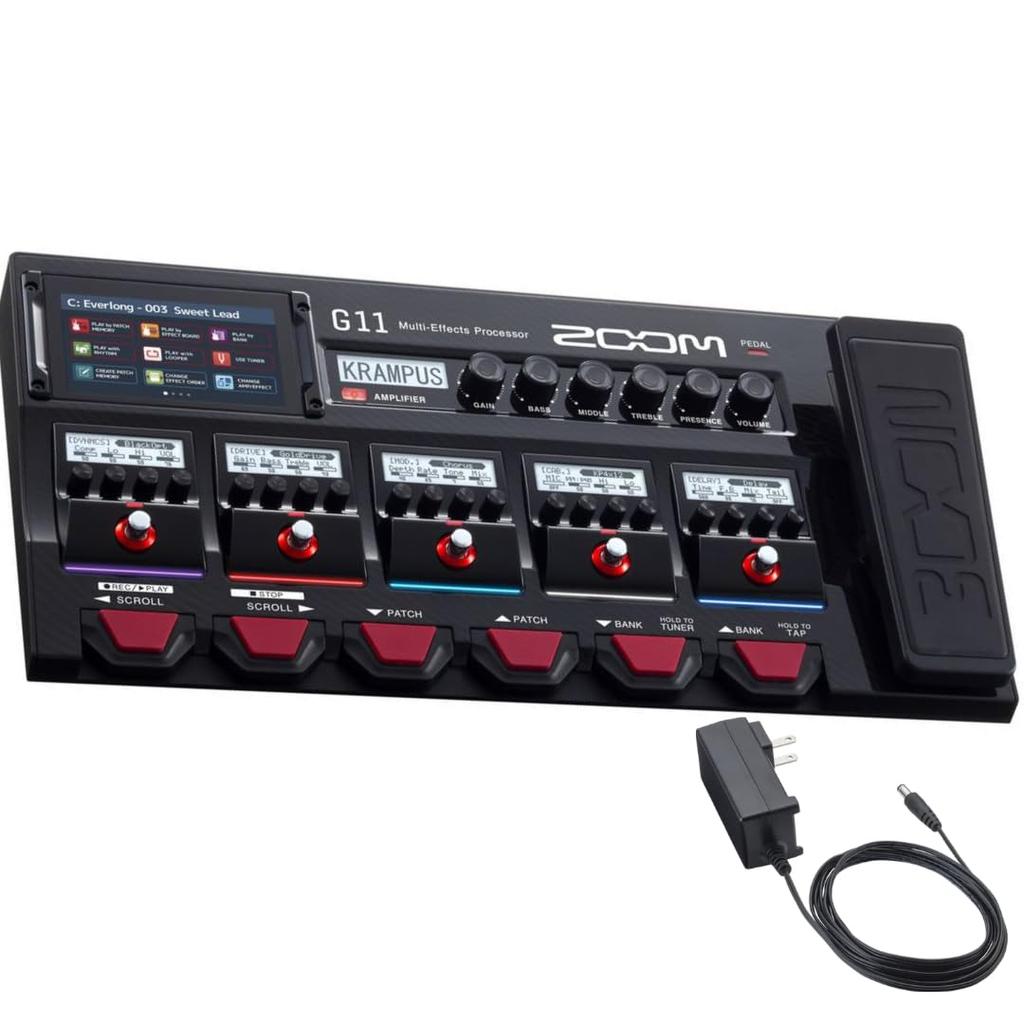ZOOM G11 Guitar 16 Amp Models 6 Original 70 IR Loader Performance Adapter Included Multi-Effects Pedal + Amps, Presets, Compatible, Effects/Sound