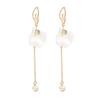 Versatile Personalized White Flower Petal Pearl Earrings, Silver Needle Earrings