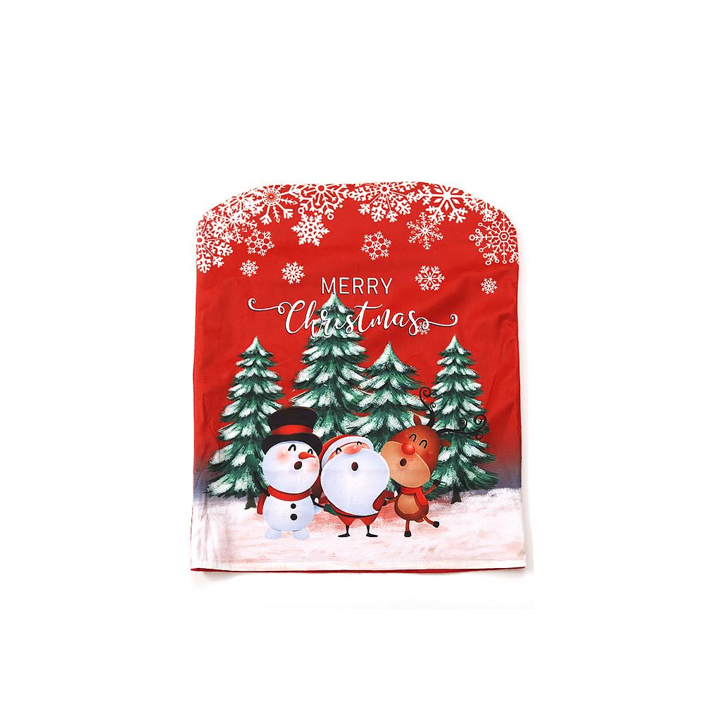 

Christmas Dining Chair Cover Colored Drawing Santa Claus Sleeve Furniture Living Room Kitchen Antimacassar Slipcover Props three doll