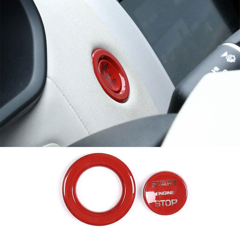 For Range Rover Evoque 2012- Red ABS Start Button Ignition Switch Cover 2pcs