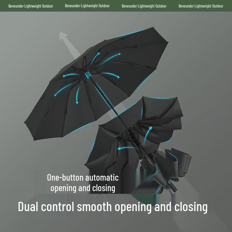 Beneunder 10-Rib Automatic Reverse Folding Umbrella