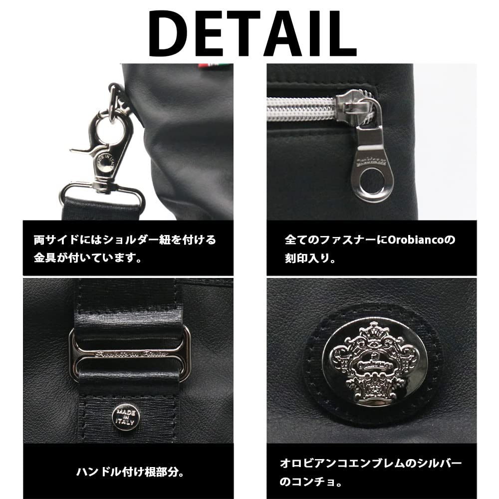 Orobianco Tote Premium Genuine Horsehide Large Made In Brand Commuter Genuine SENZANOME-C (NERO/Black) Bag, Leather, Capacity, Men's, Italy, Name,