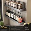 Gunmetal Gray Wall-Mounted No-Drill Kitchen Rack for Knives, Seasonings, and Cutting Boards