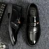 Men's Trendy Korean Style Black Leather Shoes - Breathable Casual and Formal Round Toe Design