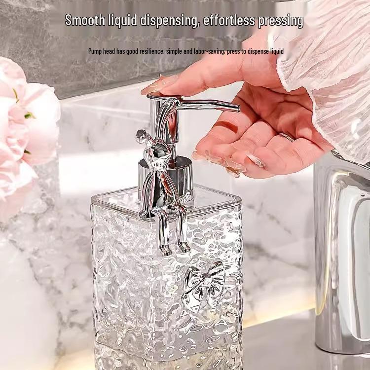 Elegant High-End Press-Top Refillable Lotion and Sanitizer Bottle for Hotel Bathrooms