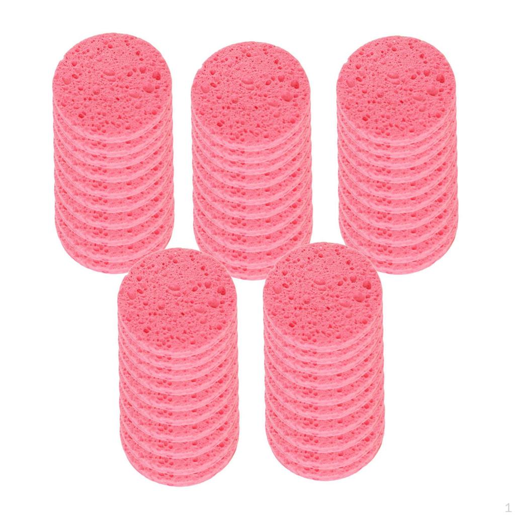 10 Pieces Face Cleansing Pads Facial Sponges Makeup Removal Wood Pulp Cotton Elastic
