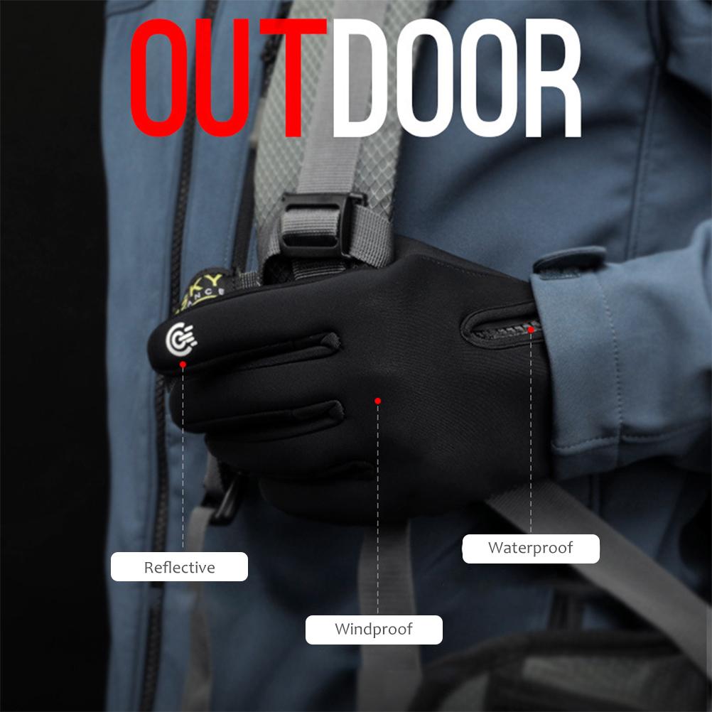 Outdoor Cycling Gloves Winter Waterproof Touchscreen Gloves for Running Climbing Skiing Riding