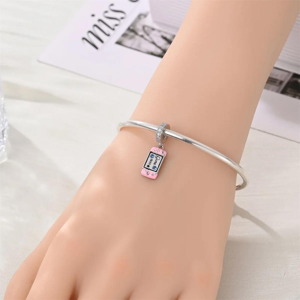 Back To School Copper Charms Bag Earphone Magic Cube Watch Games Console Bead Pendant Fit Bracelet Necklace Jewelry