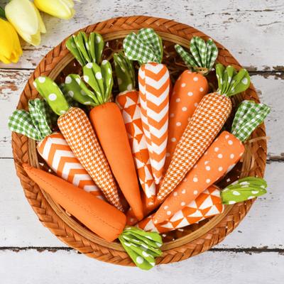 1/5 Pcs Easter Carrot Ornaments Stuffed Fabric Simulation Carrot Hanging Decoration for Spring Party Home Decor