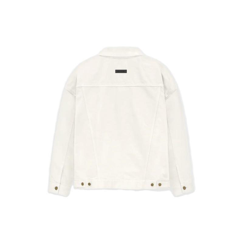Fear of God Essentials Denim Jacket Cloud Dancer Men Outerwear Cream 202BT234271F