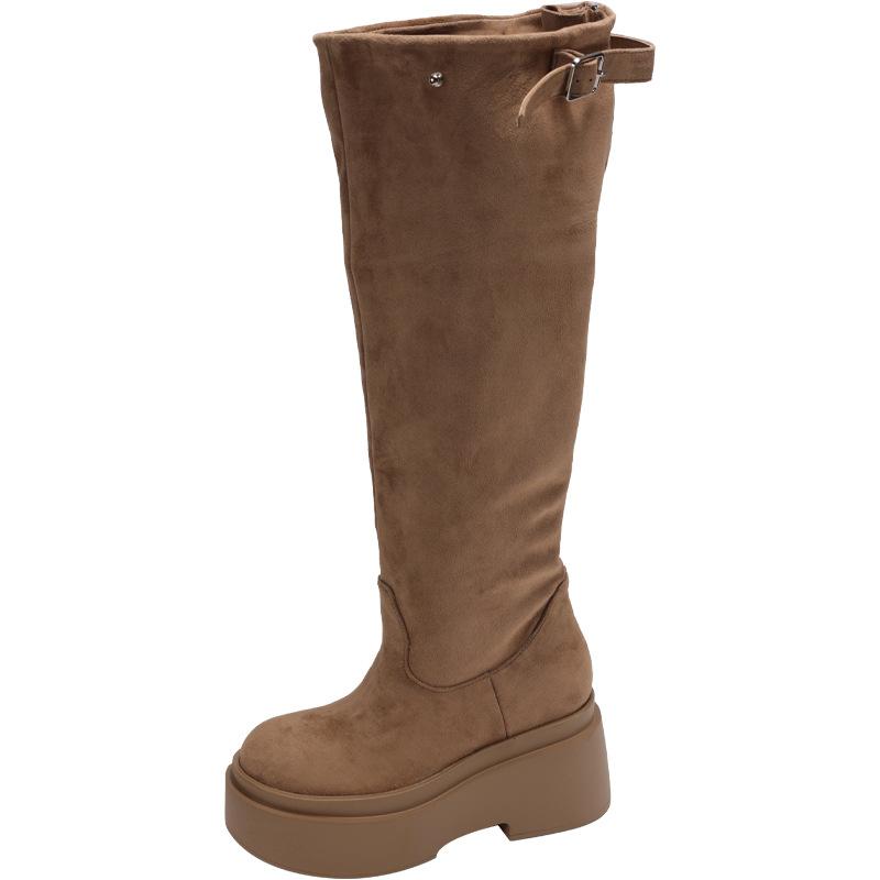 

Long tube stack boots women s summer 2025 new big tube circumference western cowboy boots heightened thick-soled khaki boots 40 хаки
