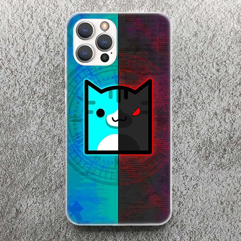 Custodia morbida con stampa del gioco Geometry Dash per iPhone 17 Air 16 16E 15 14 Plus 13 Mini 12 11 Pro Max Cover con motivo per telefono SE 7 8