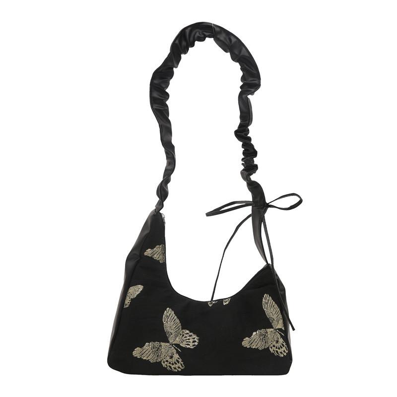 Fashionable Medium-sized Embroidered Dumpling Shoulder Bag With Unique Texture For Women золотой