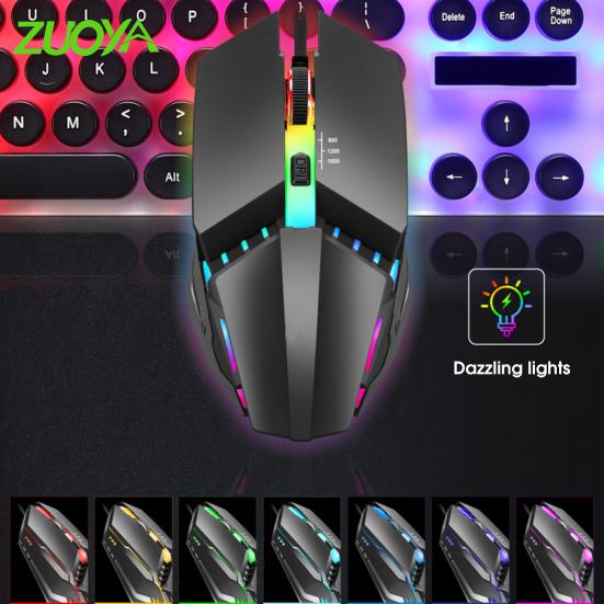 ZUOYA K3 Wired Mouse USB Powered Colorful Lighting Optical Engine High Sensitivity Gaming Mouse for E-sports