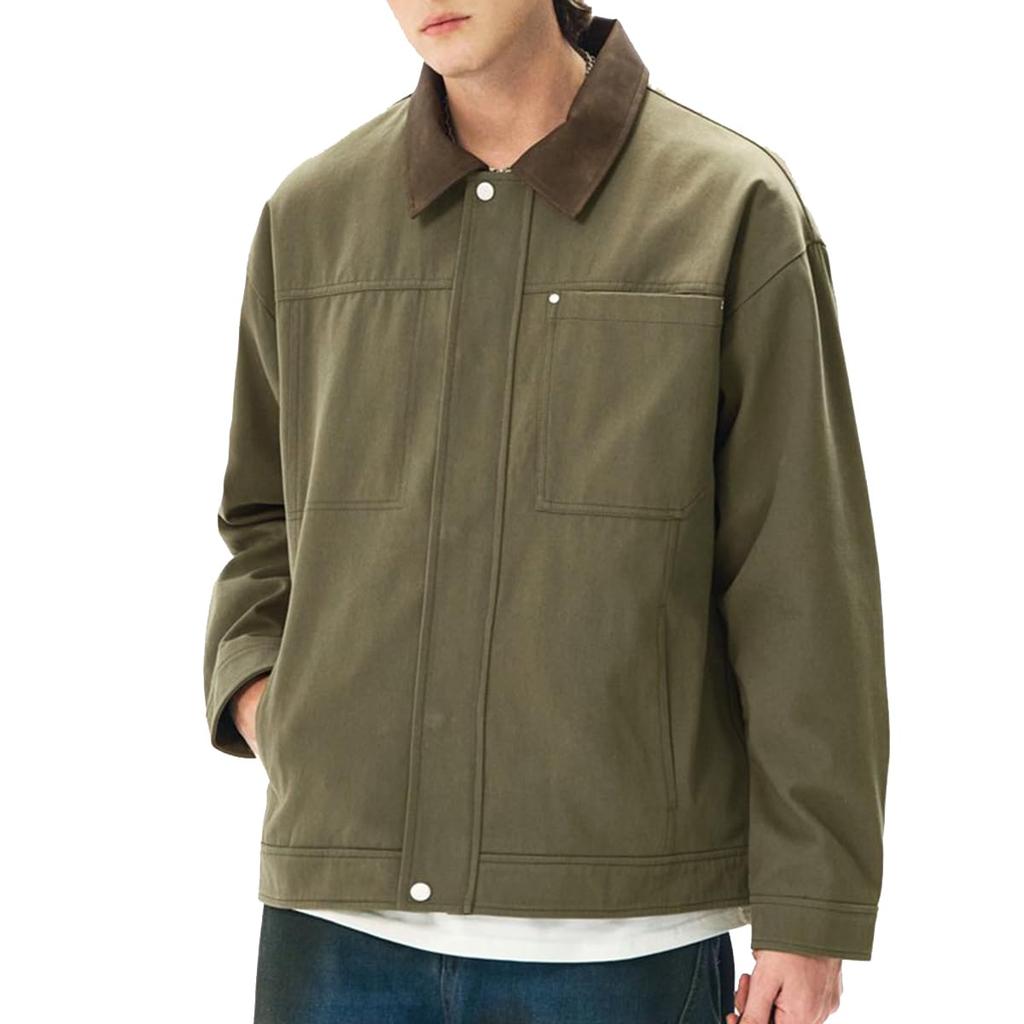 Mirror You Oversized Regular Loose Solid Street Style Men's Jacket/Blouson, Collar, Fit, Simple, Color, Casual, Stylish,