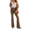 2023 Women's Slimming Elastic Bell Bottom Denim Jeans with Irregular Waist - Style SU3481