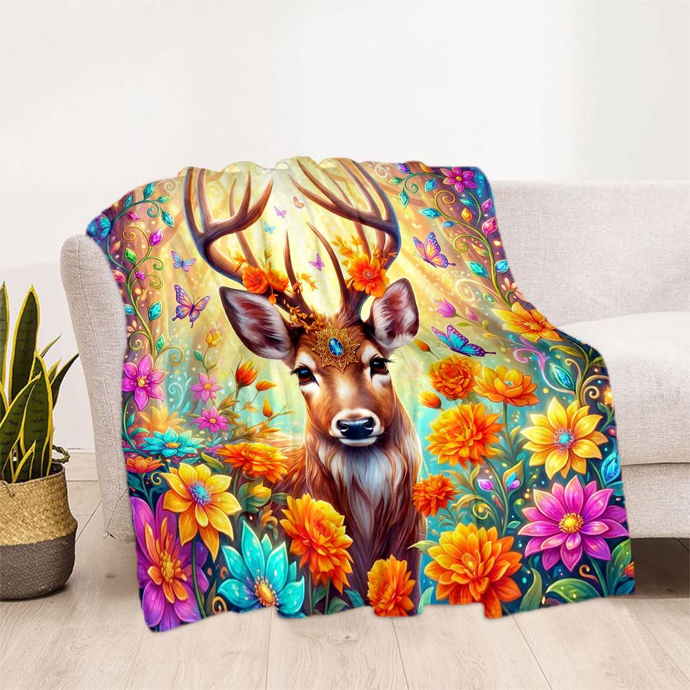 Magical Deer Fantasy Blanket,Suitable for sofas, offices, travel, living rooms, Gifts to relatives and friends, Blanket,Suitable for all seasons.