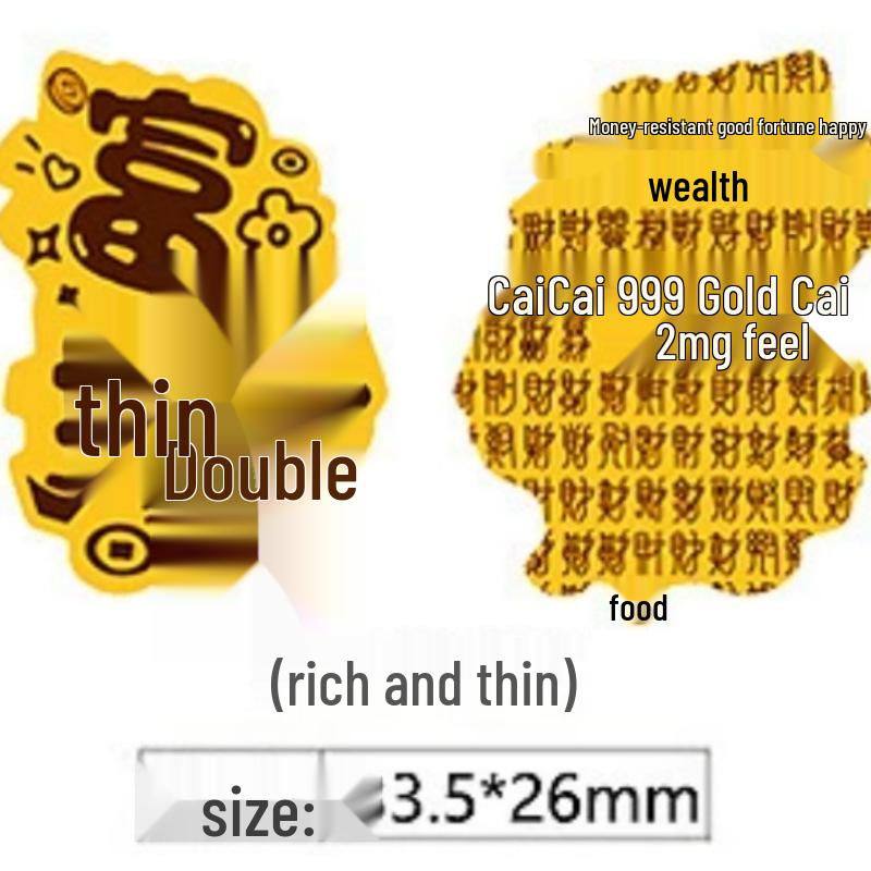 Pure Gold "Princess Luck" Phone Sticker – Wealth & Treasure Gold Leaf Design for Prosperity & Fortune
