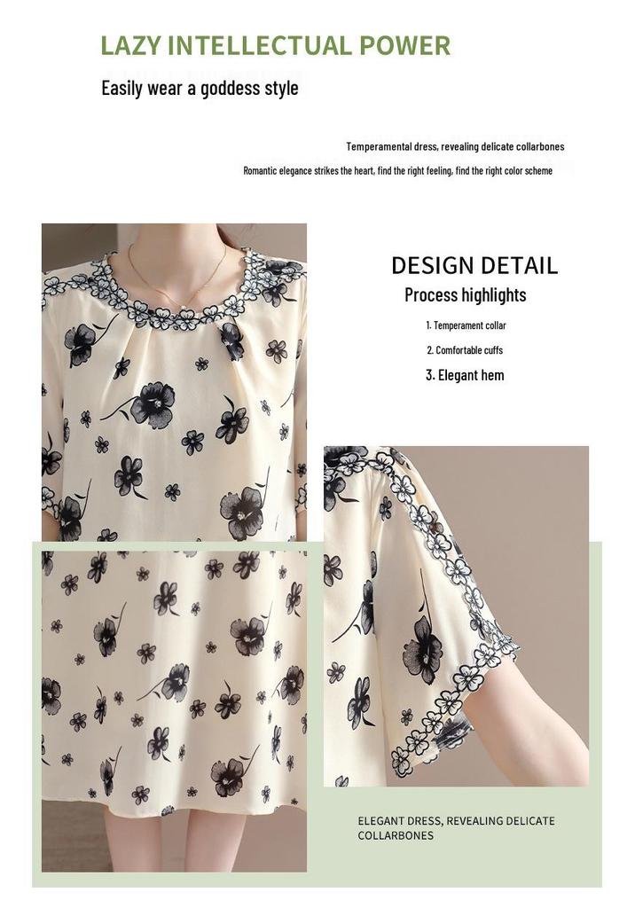 Elegant Chiffon Dress for Young Mothers - 2026 Summer Fashion, Age-Reducing Two-Piece Skirt for Middle-Aged Women