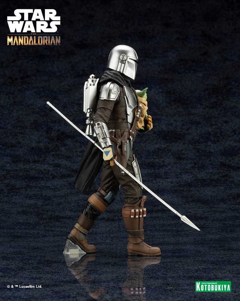 Mandalorian Grogu med Beskar Staff-skala PVC-malt enkel monteringsfigur ARTFX+ & 1/10