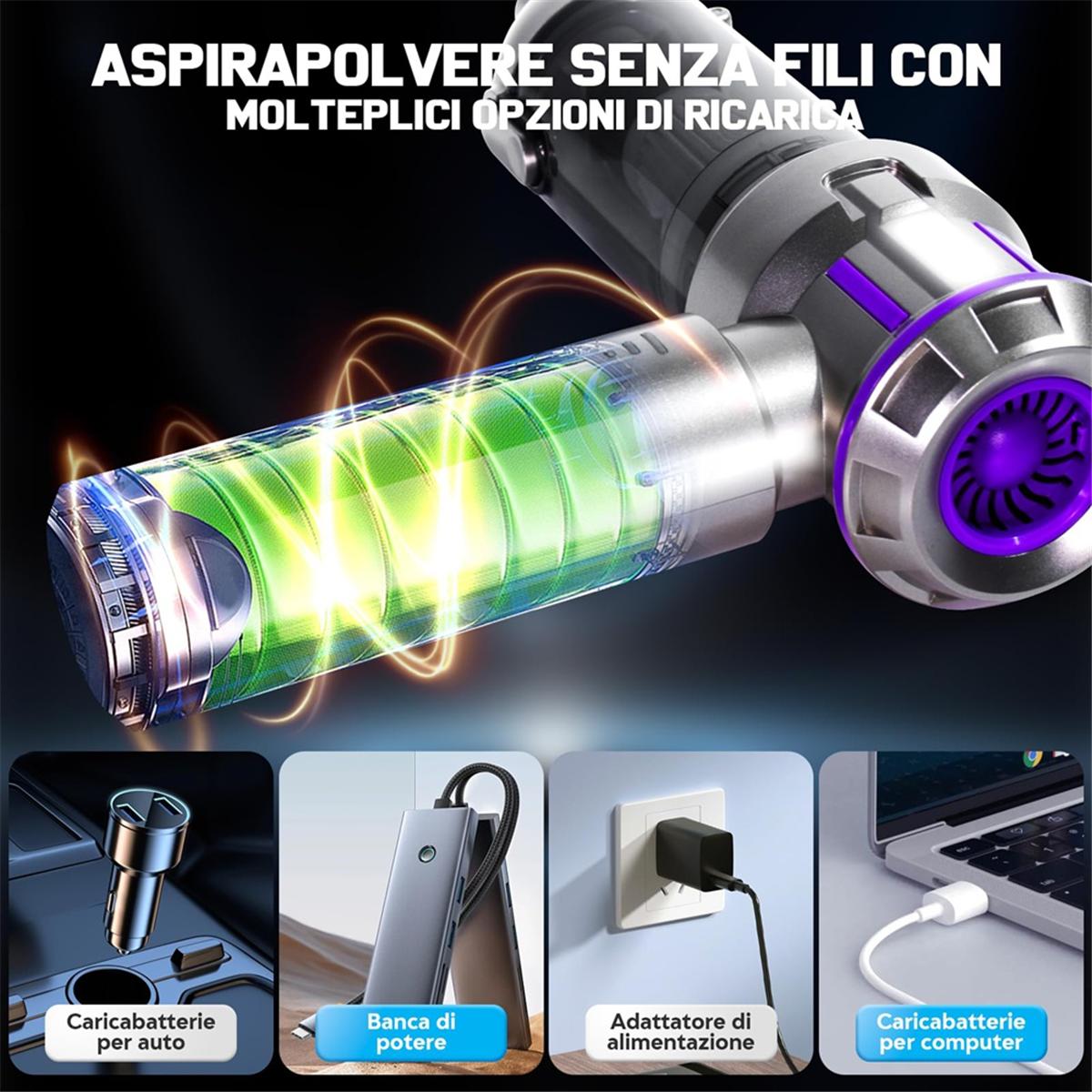 

Handheld Car Vacuum Cordless,Mini Cleaner Rechargeable,16000Pa Portable Vacuum with Multi-Nozzles for Home,Office,Pet China Mainland