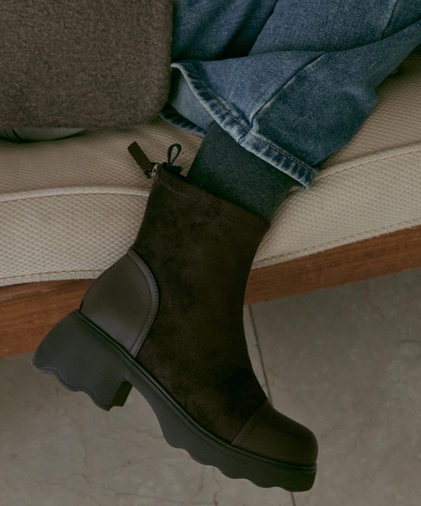 Spur Ligne Minimal Flatform Ankle Boots 7Cm -Va9058 (2Color)
