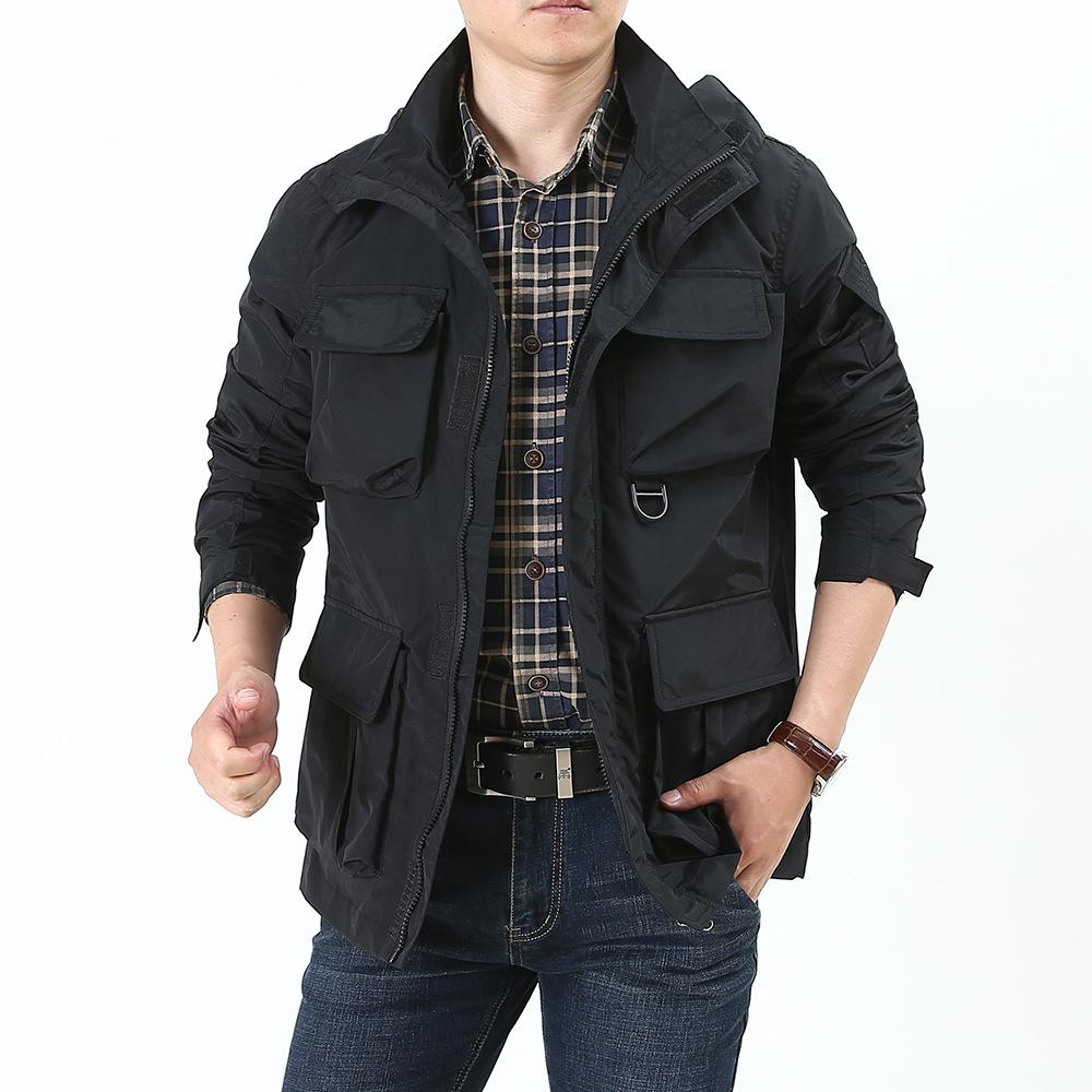Spring and Autumn Casual Versatile Jacket Outdoor Mountaineering Sports Hooded Loose Jacket Men's Thin Top