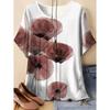 New Casual Women's Short Sleeve O-Neck T-Shirt Summer Vintage Flowers T-Shirts Tie Dye 3D Printed Loose Tops Fashion Clothing
