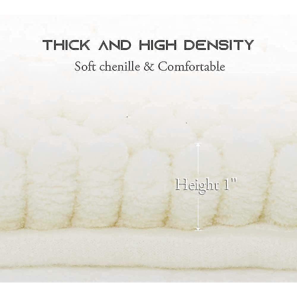 Non-slip Absorbent Bath Mat, Soft Chenille Microfiber For Bathtub Toilet Entrance Machine Washable Small 43x60cm, Gray